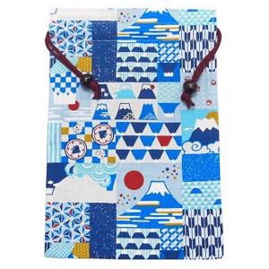 巾着袋 御朱印帳入れ シャンタン 和柄 モダン 千鳥 唐草 シャンタン