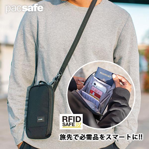 窃盗 盗難防止機能 海外旅行 ショルダーバッグ メンズ ECO パックセーフ リサイクルペット Pa...