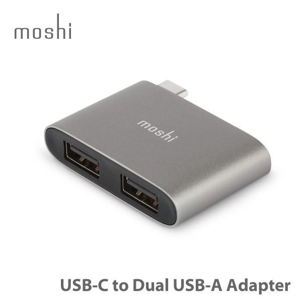 moshi USB-C to Dual USB-A Adapter  (Titanium Gray)...