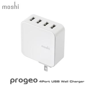 4ポートUSB充電器 moshi ProGeo 4Port USB Wall Charger 35W White 高速充電 高出力 USB-Aポート モシ ホワイト スマホ タブレット ドローン｜mjsoft