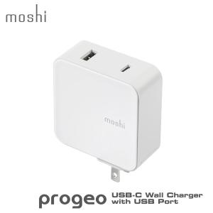 USB-C充電器 moshi ProGeo USB-C Wall Charger with USB Port 42W White 海外旅行用交換式プラグ対応（専用品別売）  Nintendo Switch iPhone iPad｜mjsoft