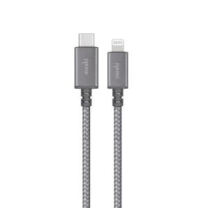 iPhone iPad を MacBook ProやUSB-Cアダプターへ接続できる 高耐久性ケーブル moshi Integra USB-C to Lightning 25cm (Titanium Gray) ネコポス対応商品｜mjsoft