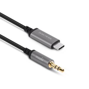 moshi Aux to USB-C Cable  Black  USB-C to 3.5mm ステレオミニジャックケーブル mo-auuc12-bk ハイレゾ DAC