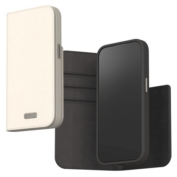 iPhone 15 Pro用 ウォレットケース 手帳型 着脱可能 マグネット式 モシ moshi O...