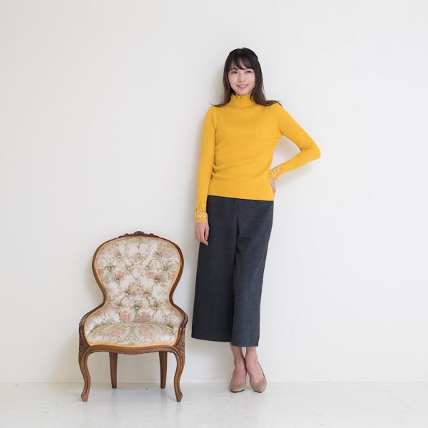 カジュアル ワイド フレア パンツ お洒落 秋 春 ガウチョ スタイリッシュ ボトムス レディース　...