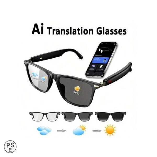 AI翻訳スマートグラス カラーチェンジ機能 100言語リアルタイム対応 ChatGPT搭載 IP67...