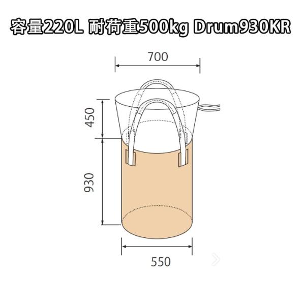 フレコンバッグ フレコン 容量220L 耐荷重500kg ドラム缶中袋 丸型 全開 1注文＝10枚 ...