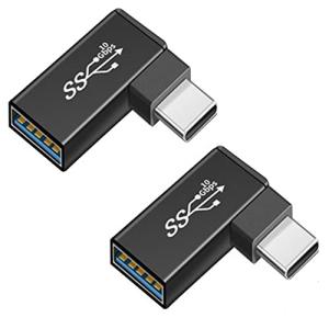 fine-R 2個入り USB USBA typec 変換 アダプター 方向変換 90° L字 L型 type-Cオス type-Aメス 1｜mk-slp