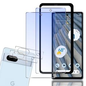 Qrivp 対応 Google Pixel 7A ガラスフィルム ブルーライトカット ガイド枠付き 指紋認証対応 2+2枚セット ガイド枠付｜mk-slp