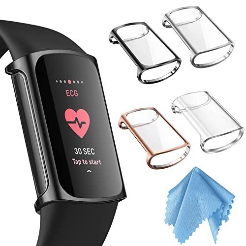 4個セット Fintie for Fitbit Charge 6 / Charge 5 ケース クリ...