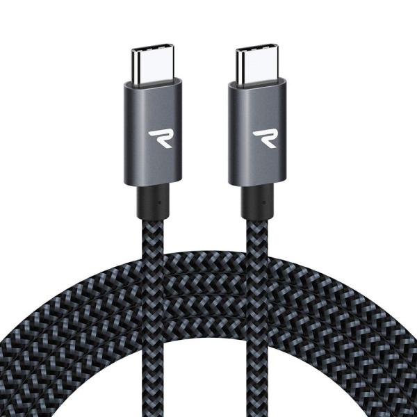 RAMPOW USB Type C ケーブル2M 黒 /PD3.0&amp;QC3.0超高速充電60W/3A...