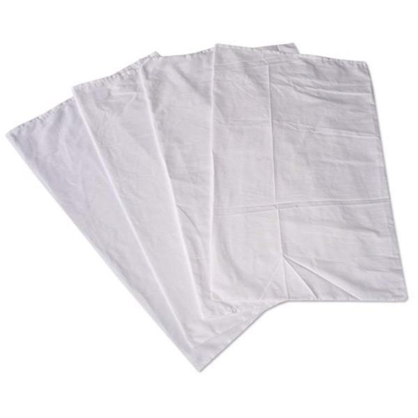 三露産業株式会社 4枚組業務用ピローケース 枕カバー 綿100% 白 (55cm×90cm)