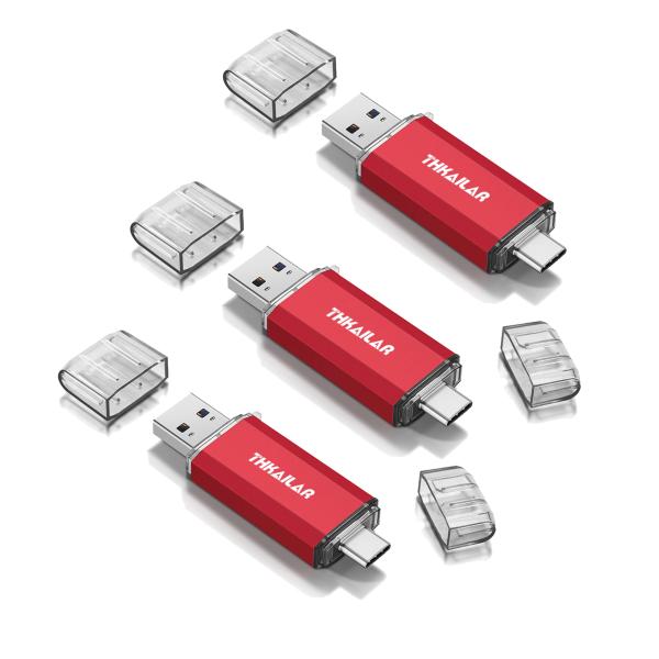 THKAILAR 3個セット 32GB USBメモリ タイプC 2in1 USB 3.0 トフラッシ...