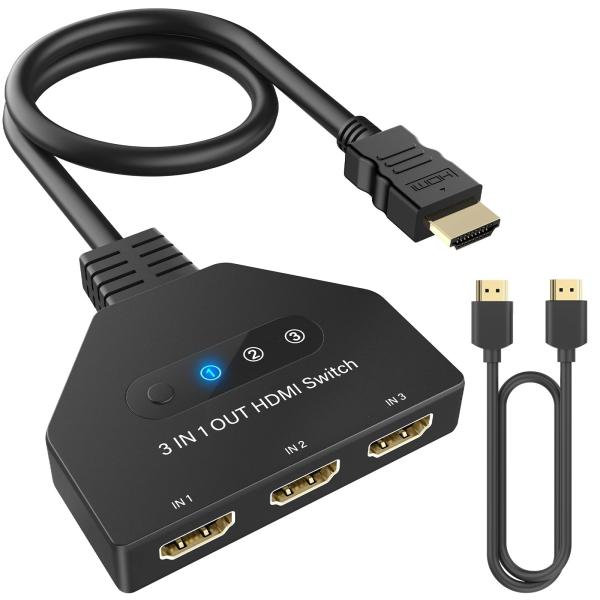 HDMI 切替器 3入力1出力 HDMI セレクター 4Kx2K安定版＆高速HDMIケーブル付き H...