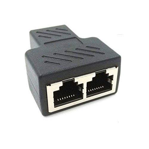 LANケーブル延長コネクタ ２分岐、RJ45 ケーブル用中継インターネット 有線 ケーブル 二 股 ...