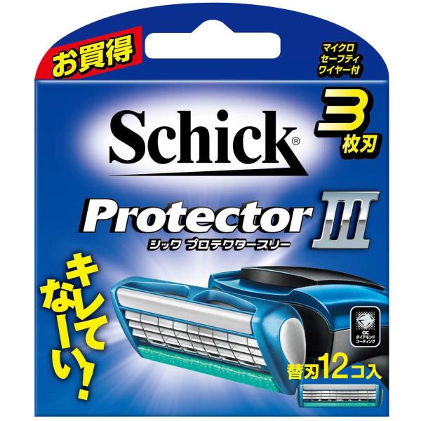Schick(シック) プロテクタースリー 3枚刃 替刃 (12コ入) 髭剃り カミソリ
