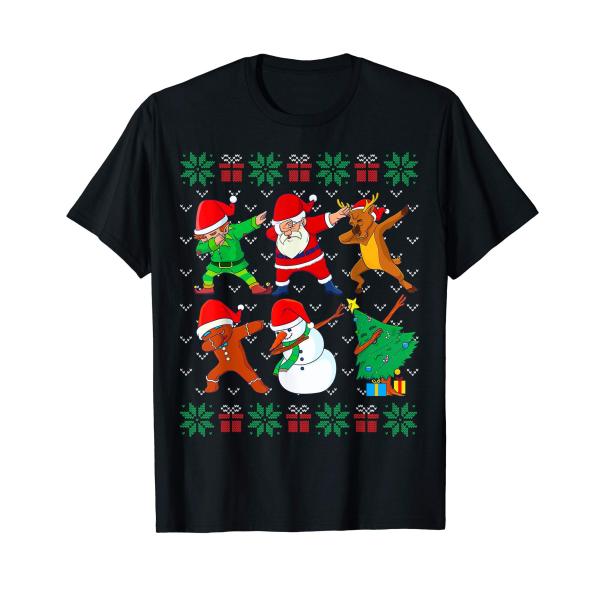 ダビングクリスマスブリークリスマスセーターサンタダブスクワッドキッズボーイ Tシャツ