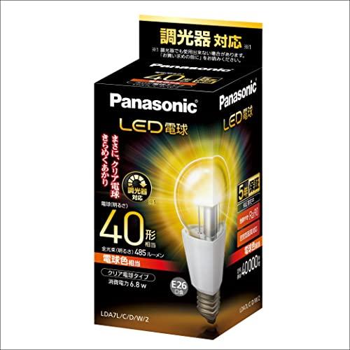 パナソニック LED電球 E26口金 電球40形相当 電球色相当(6.8W) 一般電球・クリアタイプ...