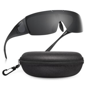 Br'Guras オーバーグラス 偏光サングラス メガネをかけたまま対応のサングラス 跳ね上げ式 UV400 紫外線カット サイクリング、釣｜mk-slp