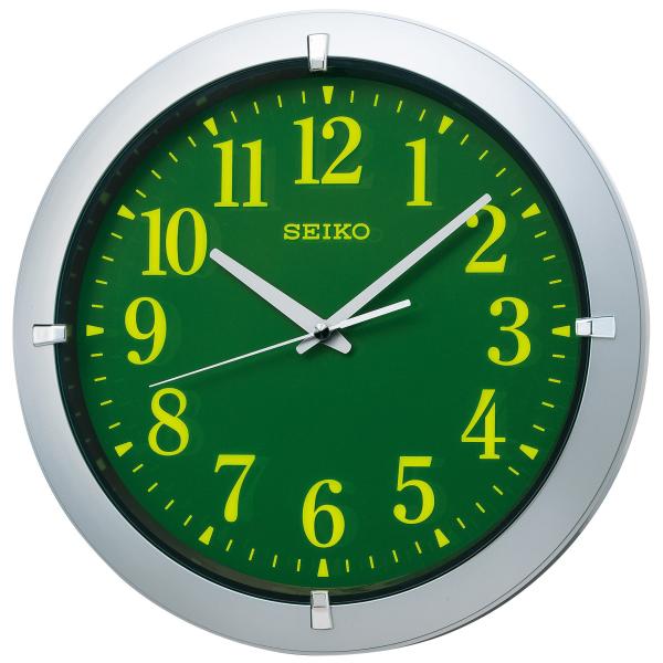 セイコー クロック 掛け時計 アナログ 集光樹脂文字板 銀色 メタリック KX618S SEIKO