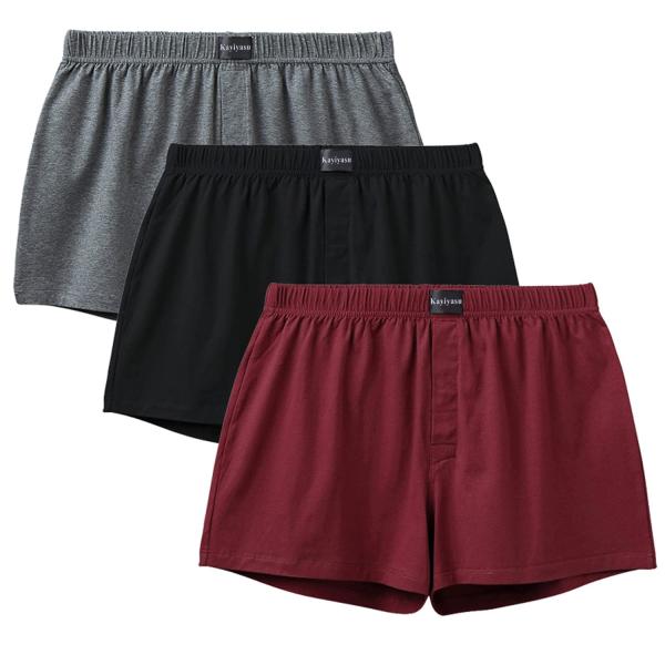 Ｋａｙｉｙａｓｕ ニットトランクス メンズ 下着 オーバーサイズ 前開き ボタン付き 個別包装 95...