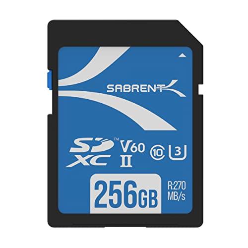 SABRENT 256GB、SDカード V60、UHS-IIメモリーカード、270MB/秒の高速転送...