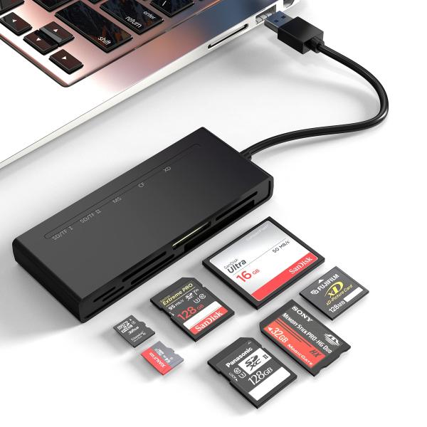 USB3.0 マルチ SD カードリーダー、SD/TF/マイクロSD/CF/MS/XD 7in1 5...