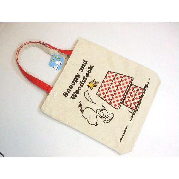 スヌーピーの可愛いトートバック　レッド