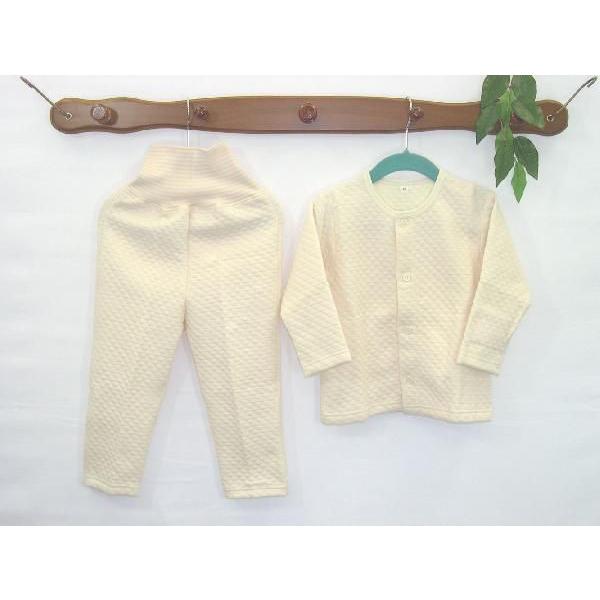 無印　パジャマ　　ニットキルト(長袖）　ピンク　８０ｃｍ 2F