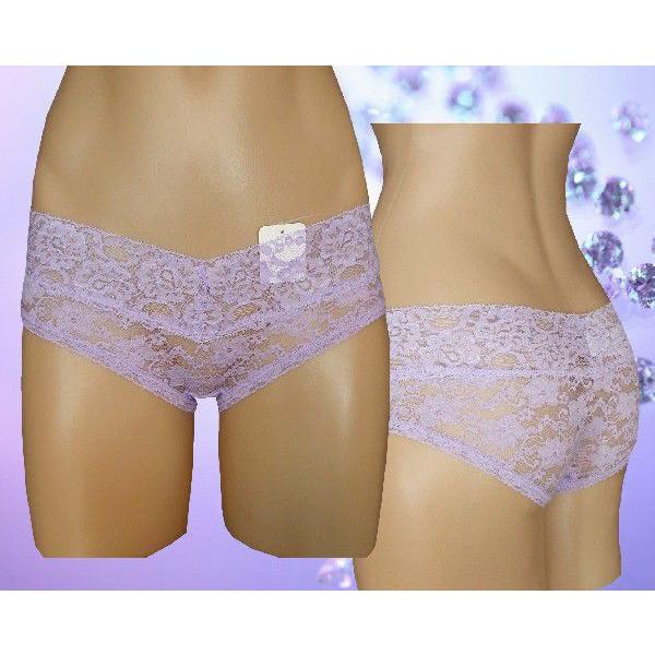 総レースのヒップハンガー　セクシーカラーショーツ　パープル A37