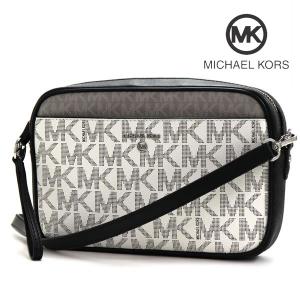 スプリングセール マイケルコース ショルダーバッグ レディース MICHAEL KORS シグネチャー ブラック ホワイト 32S0ST9C7V 154｜mkcollection