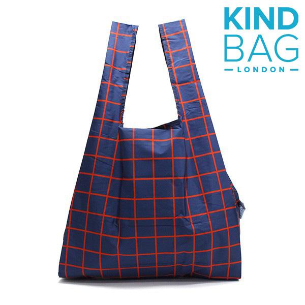 カインドバッグ エコバッグ メンズ、レディース KIND BAG Grid Blue &amp; Red 3...