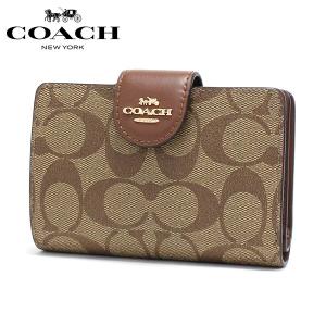 スプリングセール コーチ 二つ折り財布 レディース COACH カーキ/サドル2 C0082 IME74 ギフトラッピング無料｜mkcollection