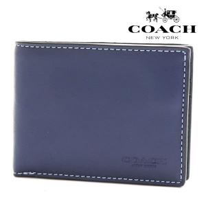 コーチ カードケース メンズ COACH Card Case 財布 ディープブルー C2695 SZL ギフトラッピング無料｜mkcollection
