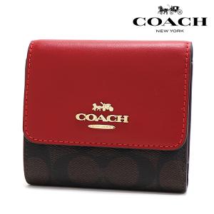 スプリングセール コーチ 三つ折り財布 レディース COACH Wallet ブラウン×1941レッド CE930 IMRVQ ギフトラッピング無料｜mkcollection