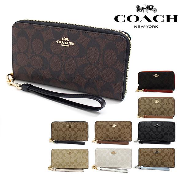 コーチ 長財布 レディース COACH Wallet ラグジュアリー シグネチャー ロング ジップ ...