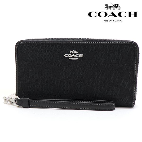 コーチ 長財布 レディース COACH ラウンドファスナー シグネチャー CU150 SBKBK  ...