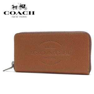 コーチ 長財布 メンズ COACH Wallet ラウンドファスナー ナチュラルレザー サドル F24648 SAD ギフトラッピング無料