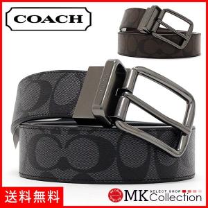 コーチ ベルト メンズ COACH ファッション ビジネス シグネチャー リバーシブル チャコール×ブラック F64839 CQ BK ギフトラッピング無料