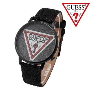 ゲス 腕時計 メンズ レディース GUESS オリジナルズ ブラック 時計 デニム レザー V1014M2 ギフトラッピング無料｜mkcollection