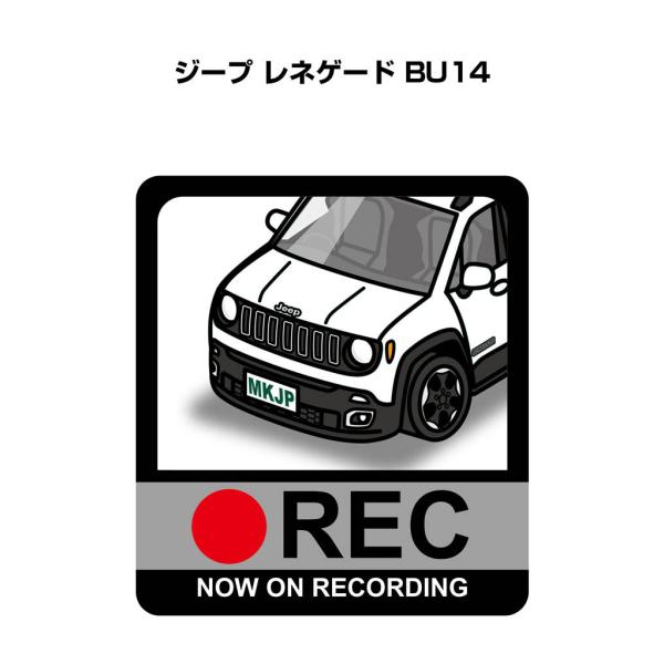 MKJP ドラレコステッカー 2枚入り 外車 ジープ レネゲード BU14 ゆうメール送料無料