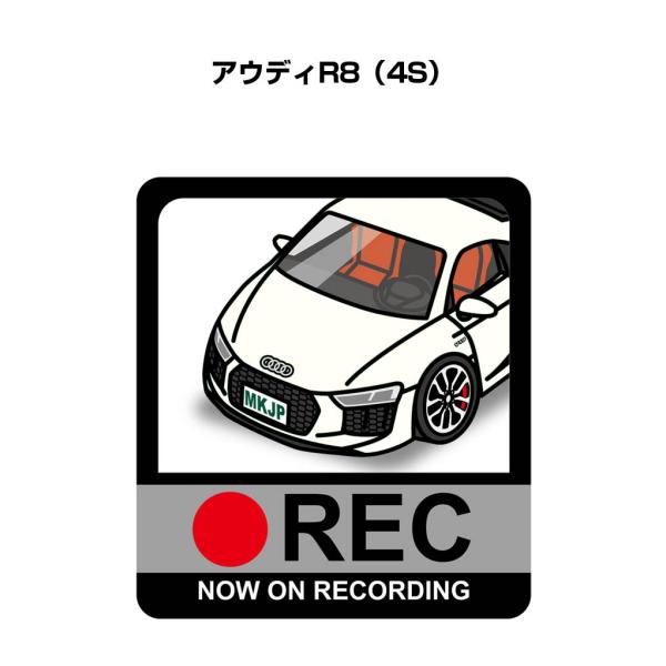 MKJP ドラレコステッカー 2枚入り 外車 アウディR8 4S ゆうメール送料無料