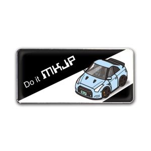 MKJP エンブレム 2個入り ニッサン GT-R R35 ベース：ブラック 車カラー：水色 ゆうメ...