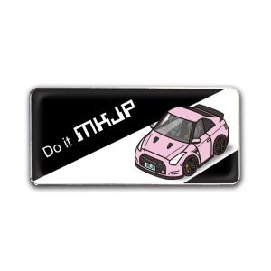 MKJP エンブレム 2個入り ニッサン GT-R R35 ベース：ブラック 車カラー：ピンク ゆう...