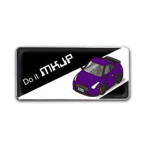 MKJP エンブレム 2個入り ニッサン GT-R R35 ベース：ブラック 車カラー：パープル ゆ...