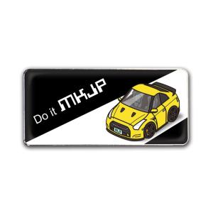 MKJP エンブレム 2個入り ニッサン GT-R R35 ベース：ブラック 車カラー：イエロー ゆ...