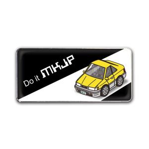 MKJP エンブレム 2個入り ニッサン レパード ベース：ブラック 車カラー：イエロー ゆうメール...