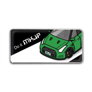 MKJP エンブレム 2個入り ニッサン GT-R R35 ベース：ブラック フロントアップ 車カラ...