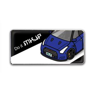 MKJP エンブレム 2個入り ニッサン GT-R R35 ベース：ブラック フロントアップ 車カラ...