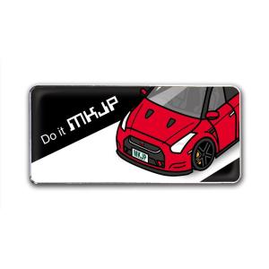 MKJP エンブレム 2個入り ニッサン GT-R R35 ベース：ブラック フロントアップ 車カラ...